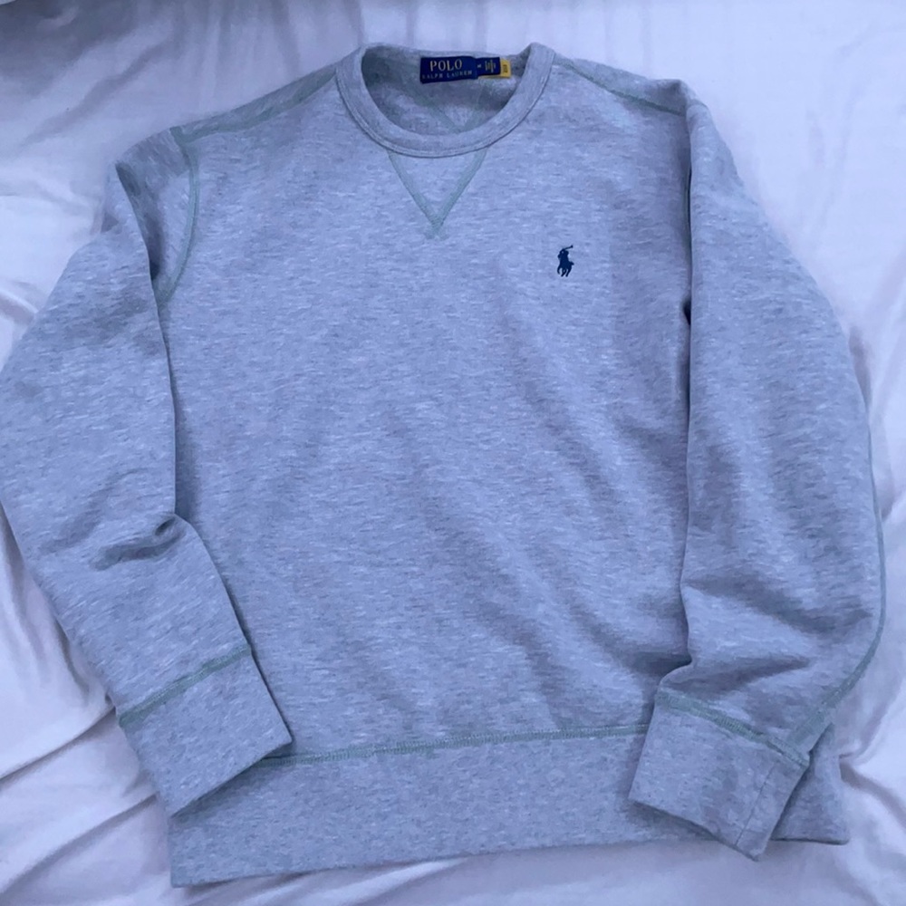 grey polo Fleece sweatshirt